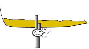 The RES setting on a petcock valve switches to a tube that sits lower in the gas tank